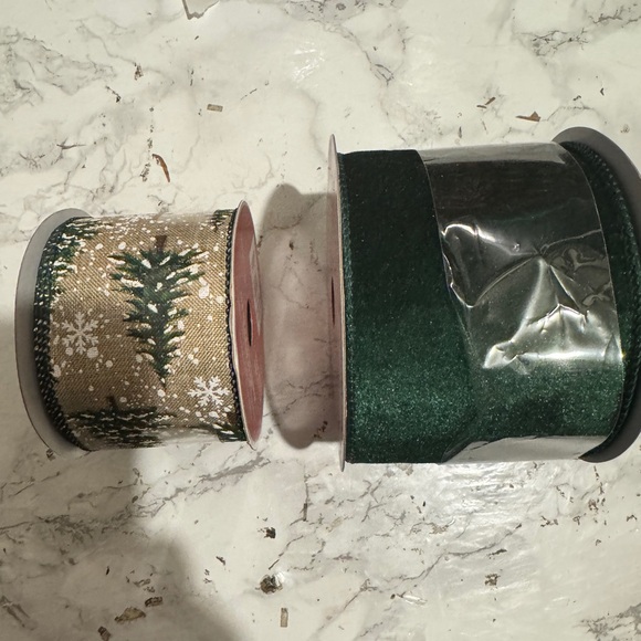 Michaels Other - Michaels Green and Tan Holiday Ribbon Duo